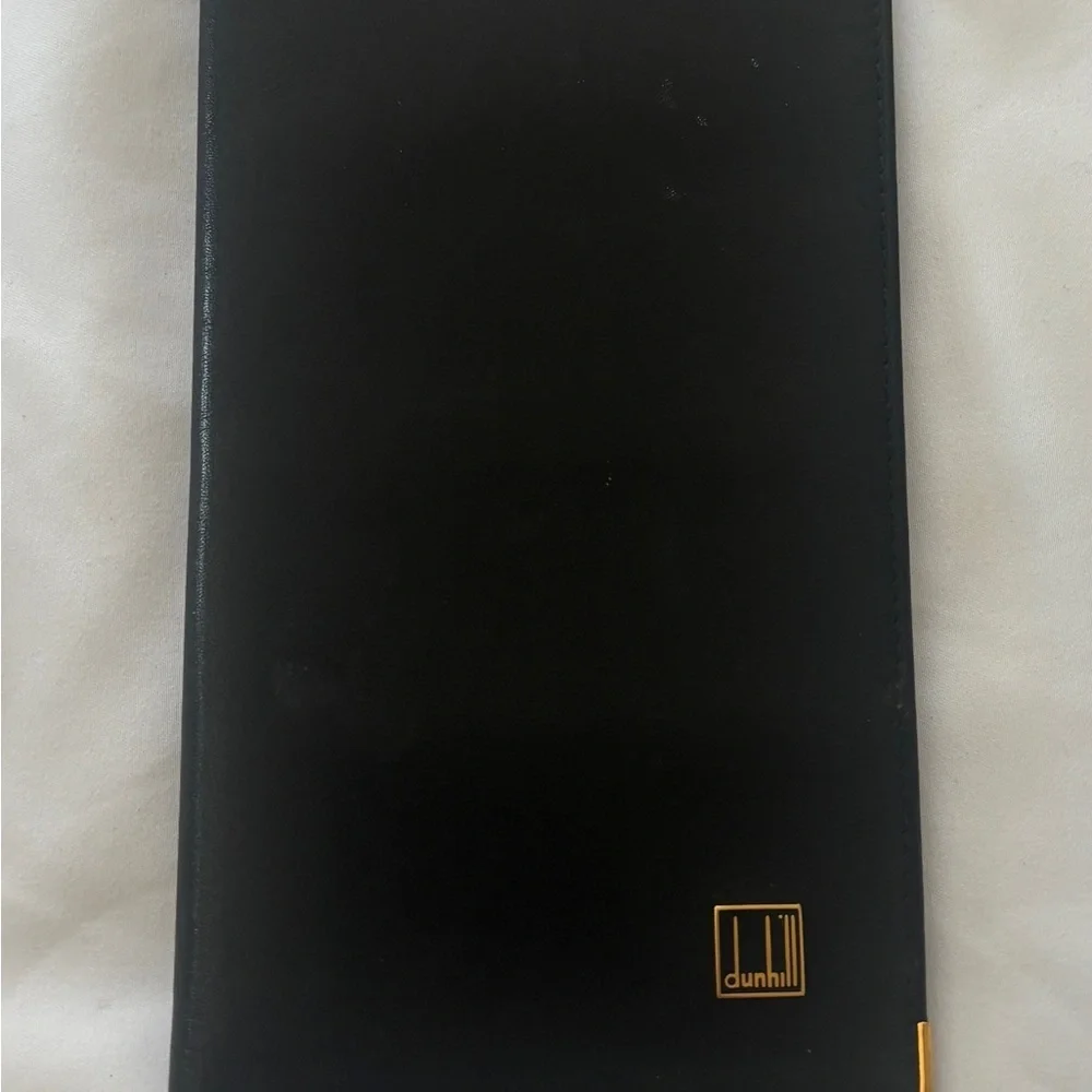 Men’s Vintage Dunhill Black Bi-Fold Long Leather Wallet‎ W Original Box